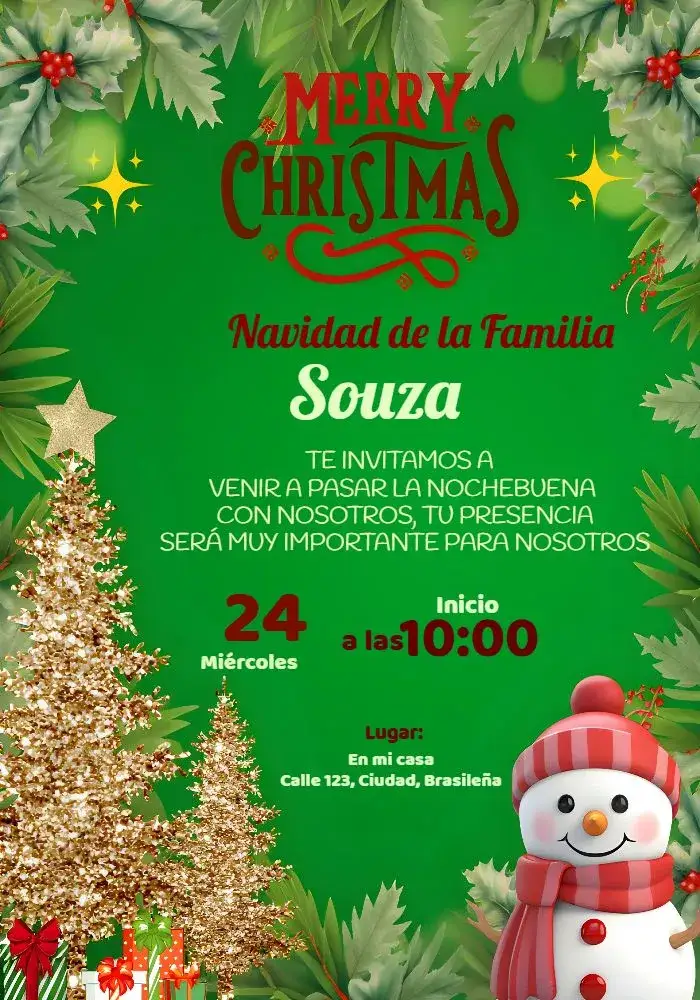 Invitación Para Fiesta De Navidad Decorativas – tema Fechas Conmemorativas verde, festivo, navideño, decorativo, alegre, inspirador