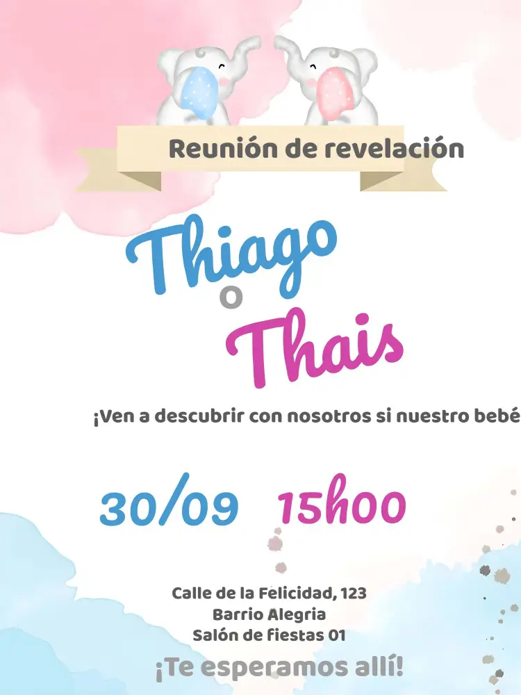 Invitación Baby Shower Elefantito Azul
