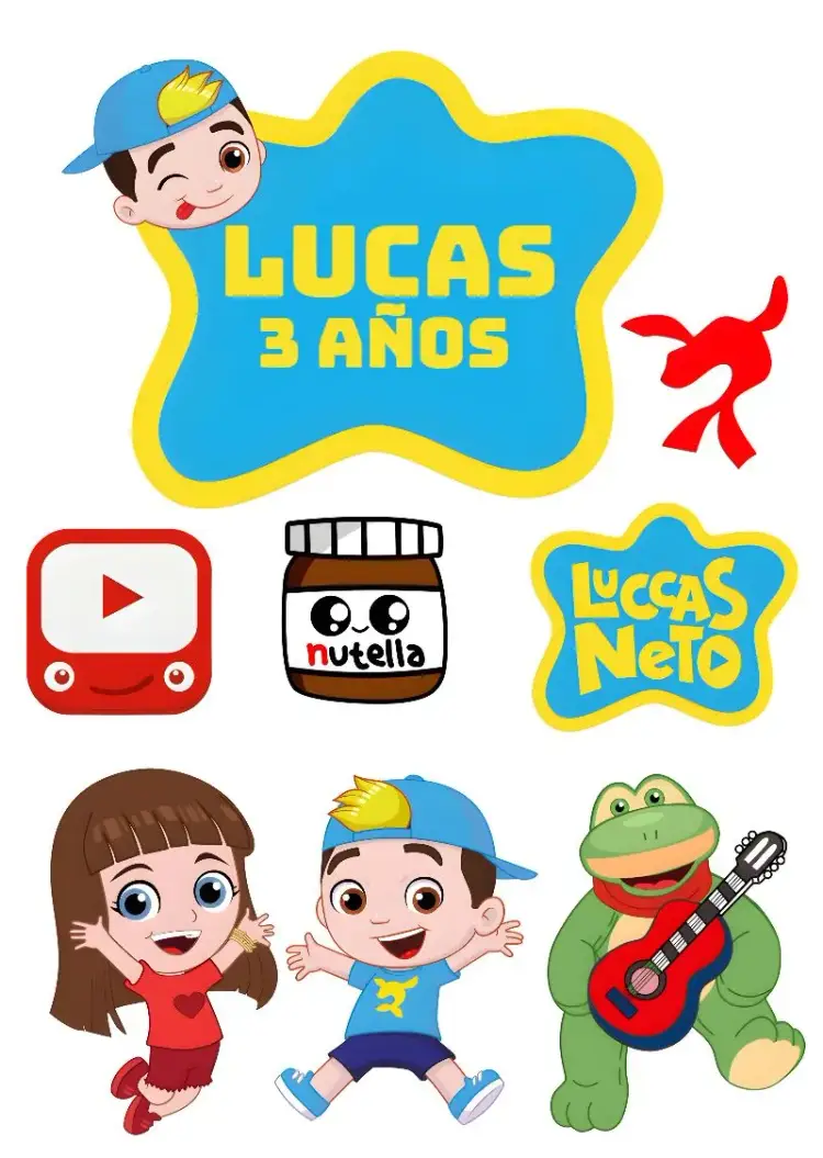 Invitación Topo De Pastel Luccas Neto Nutella