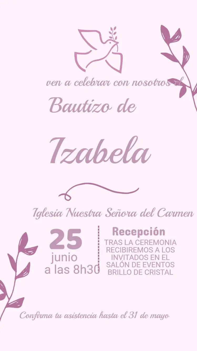 Invitación de Bautizo