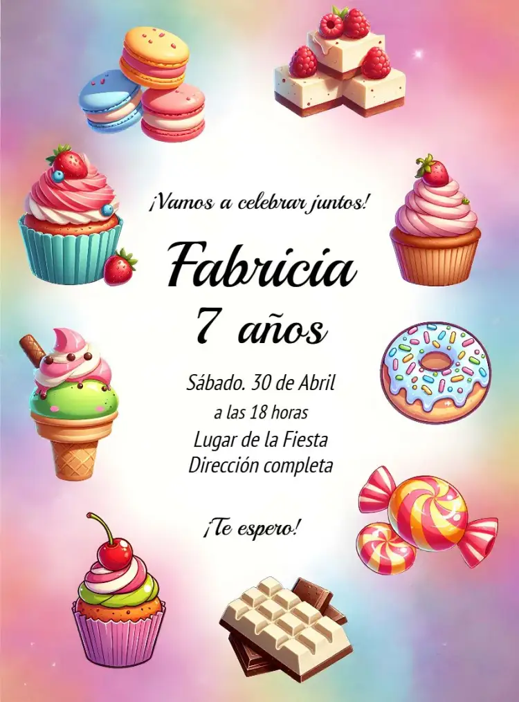 Invitación Dulces Balas
