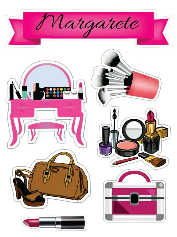 Invitación Maquillaje – tema Topper de torta moderno, elegante, vibrante, femenino, colorido