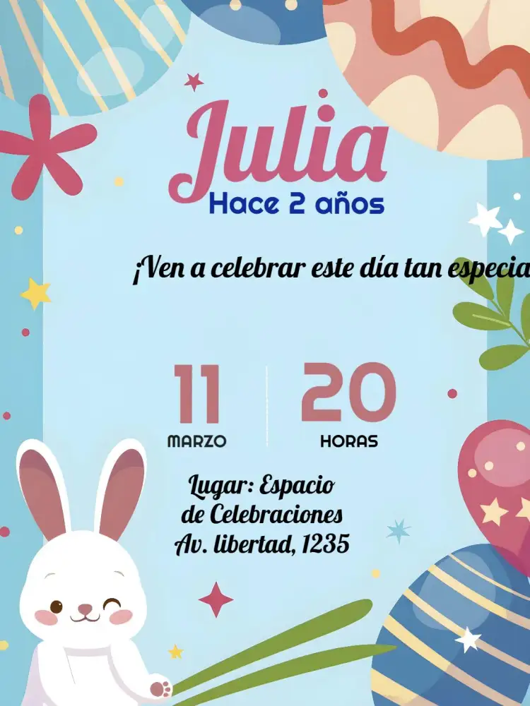 Invitación Pascua Amarillo – tema Fechas Conmemorativas amarillo, morado, lila, blanco, moderno
