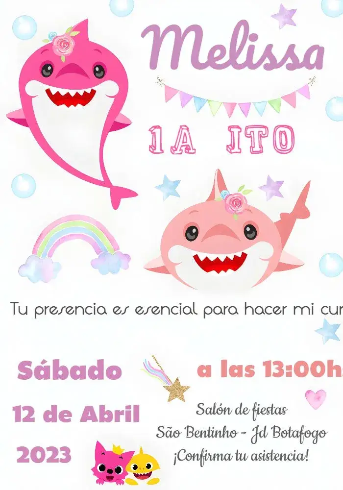 Invitación Baby Shark 2