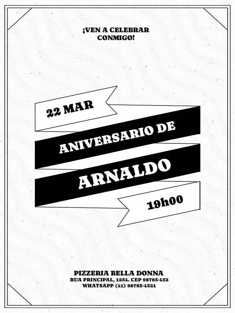Invitación Hombre Adulto Simple Blanco Geométrico