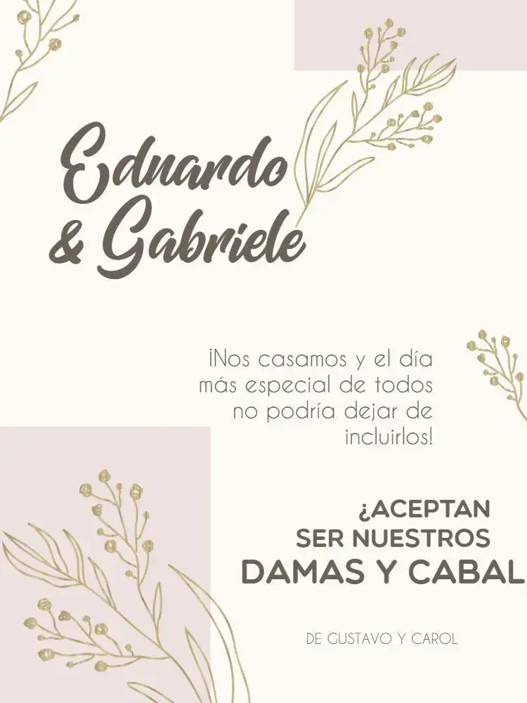 Invitación Para Padrinos De Boda Floral Moderno Rosa – tema Boda floral, moderno, rosa, beige, dorado, delicado