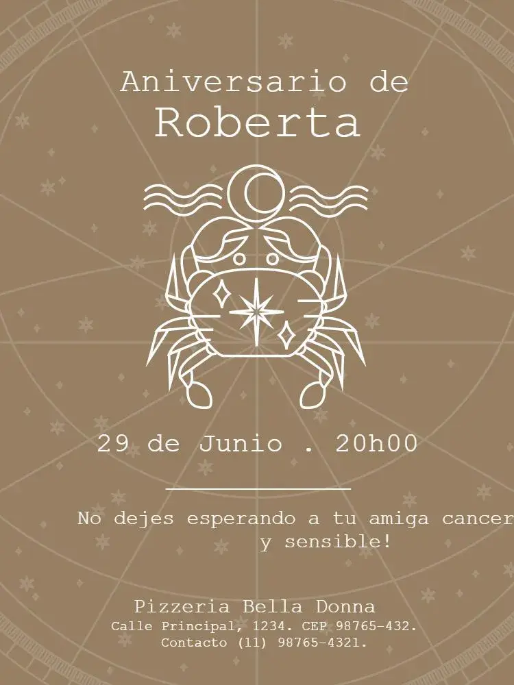 Invitación Signos Cáncer Blanco