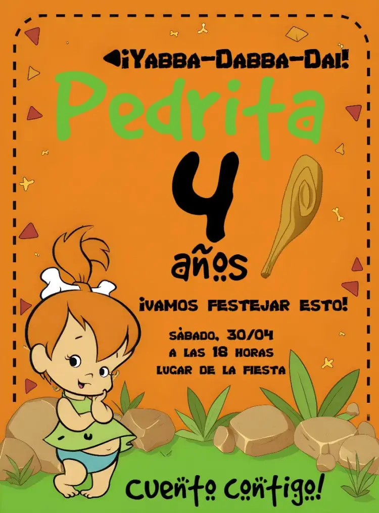 Invitación Pedrita Pedra