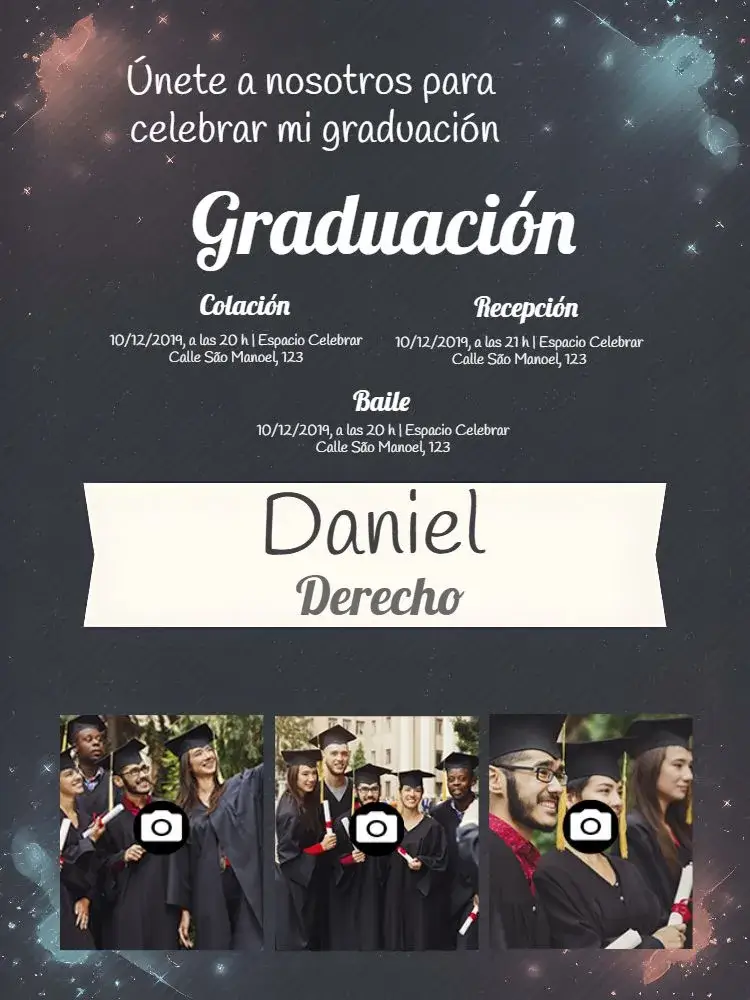Invitación Graduación Con Fotos Enseñanza