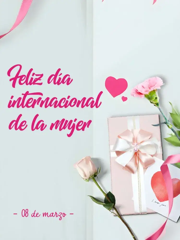 Invitación Publicación Día Internacional De La Mujer Rosa – tema Más buscados floral, romántico, moderno, minimalista, elegante, femenino