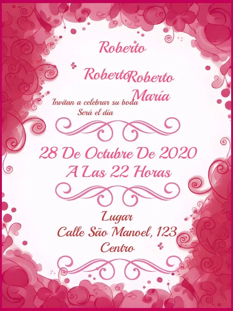 Invitación Boda Floral Roja – tema Boda floral, romántico, elegante, vibrante, moderno