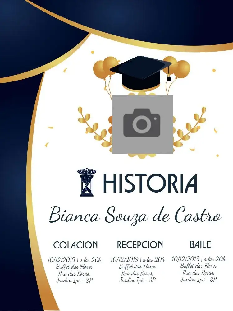 Invitación Graduación Historia Con Foto Historiador – tema Graduación elegante, moderno, clásico, sofisticado, minimalista