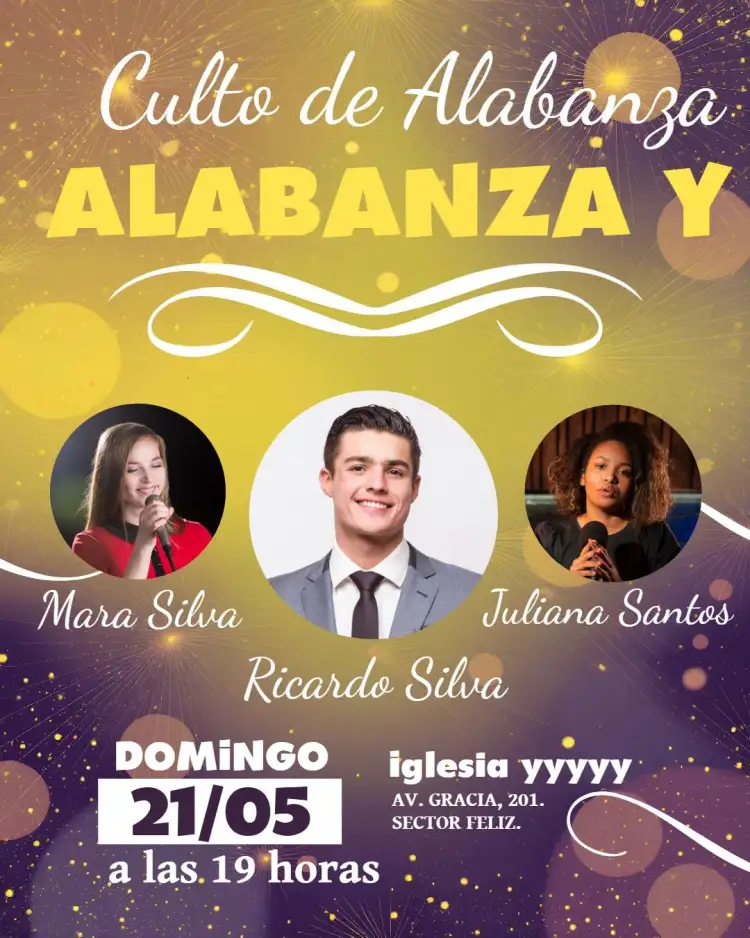 Invitación Arte Para Culto De Adoración Iglesia Gospel – tema Bautismo moderno, vibrante, acogedor, religioso, colorido, inspirador