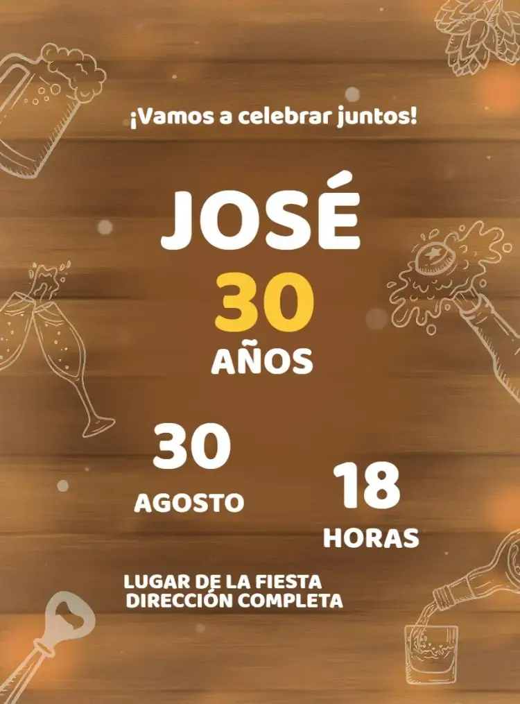 Invitación Boteco Homem
