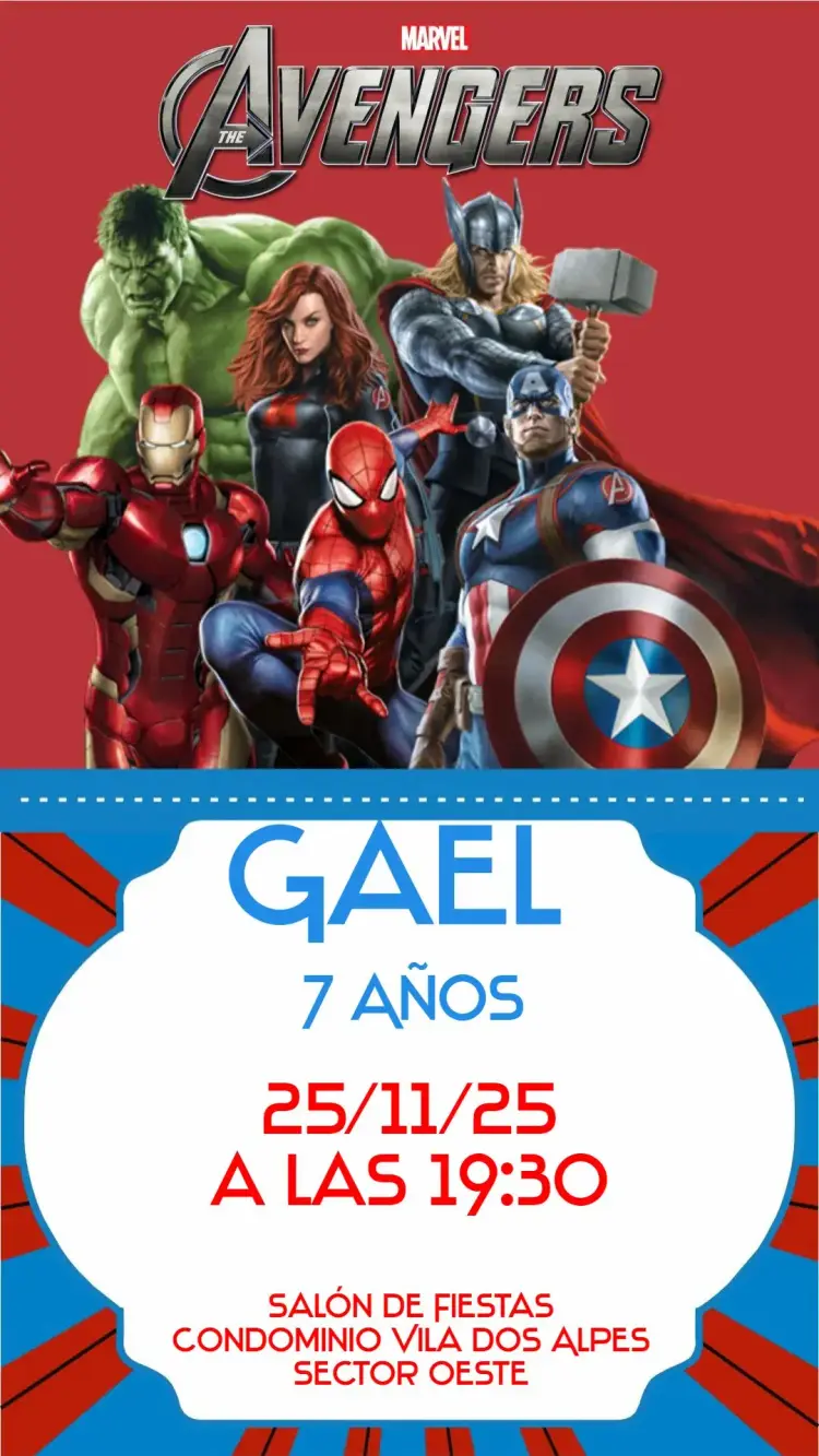 Invitación Superhéroes