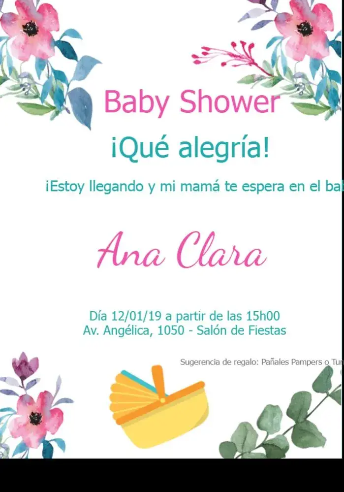 Invitación Baby Shower Con Flores Online