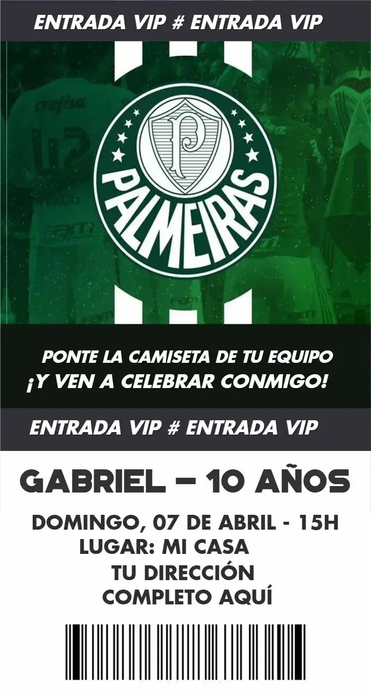 Invitación Entrada Palmeiras