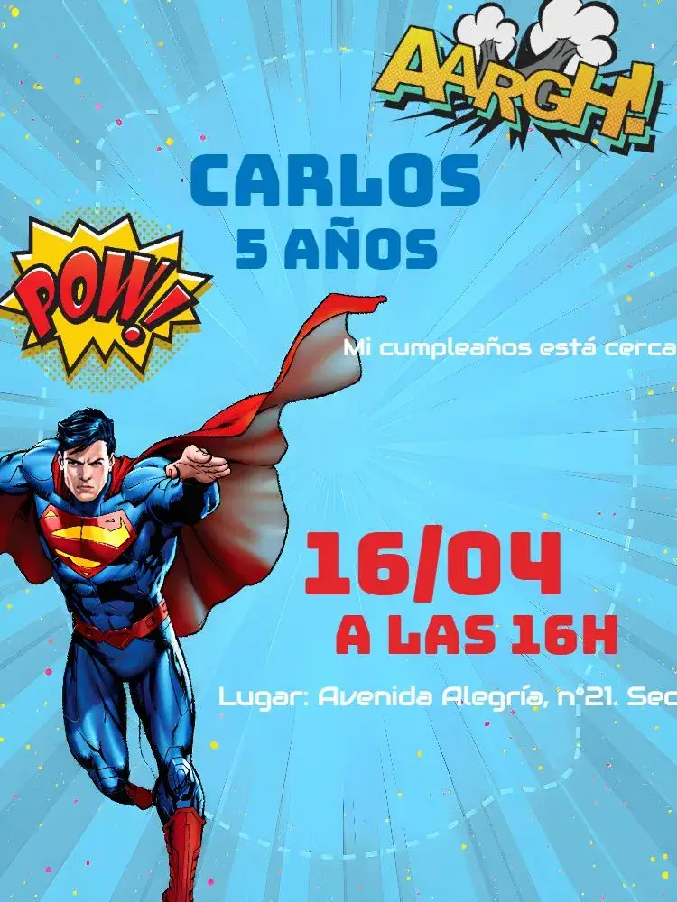 Invitación Superman Hombre