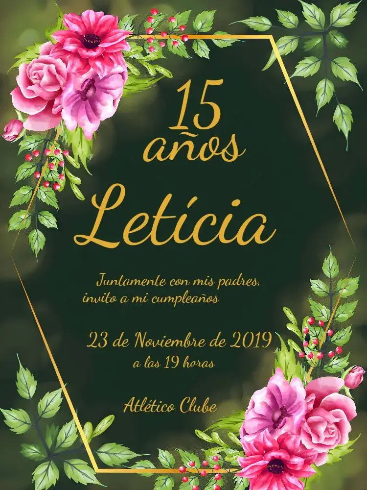 Invitación De 15 Anos Romántico Moderno Chic