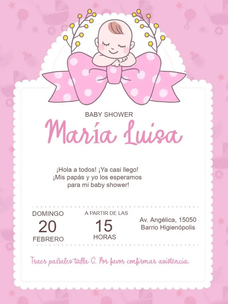 Invitación Baby Shower Top
