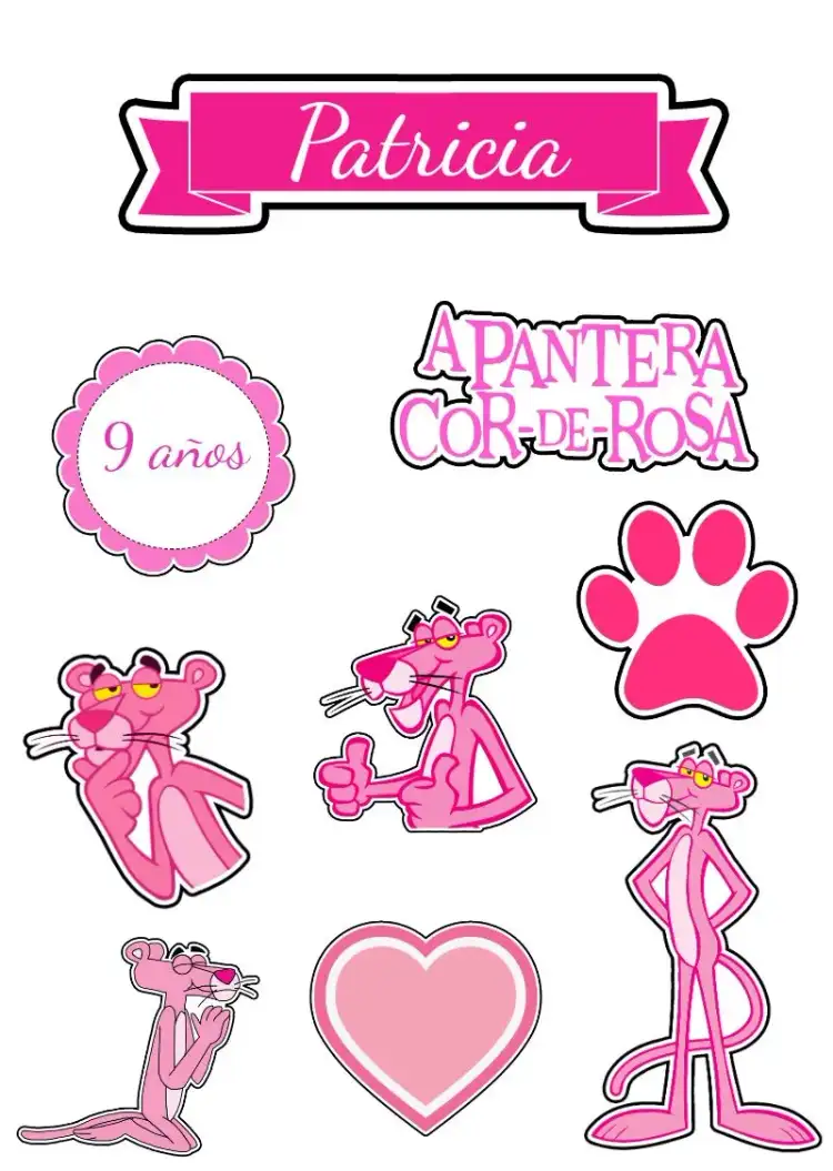 Topo De Pastel Pantera Rosa Imprimir