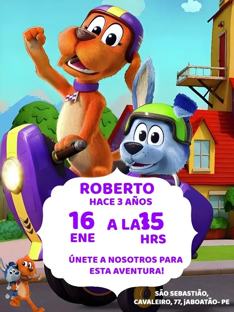 Invitación ¡Vai Cachorro! – tema Más buscados colorido, divertido, animales, moderno, temático, infantil