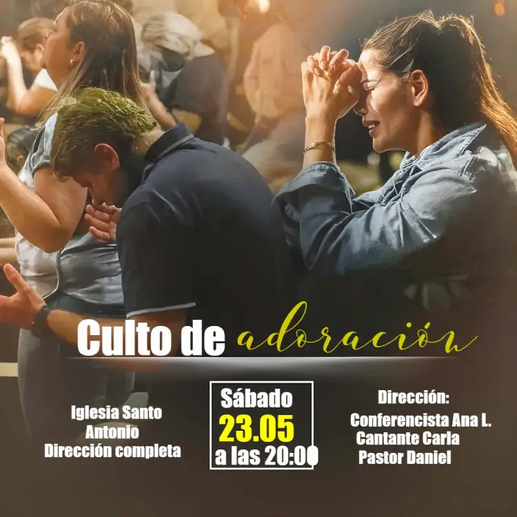 Invitación Publicación Culto De Adoración Iglesia – tema Bautismo minimalista, moderno, clásico, religioso, alegre, colorido