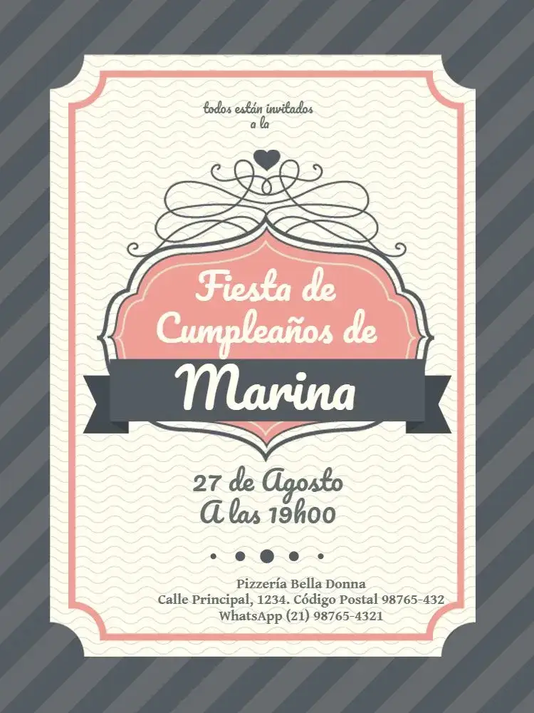 Invitación Fiesta Femenina Adulta Parisina – tema Cumpleaños Infantil parisino, delicado, elegante, rosa y negro, moderno