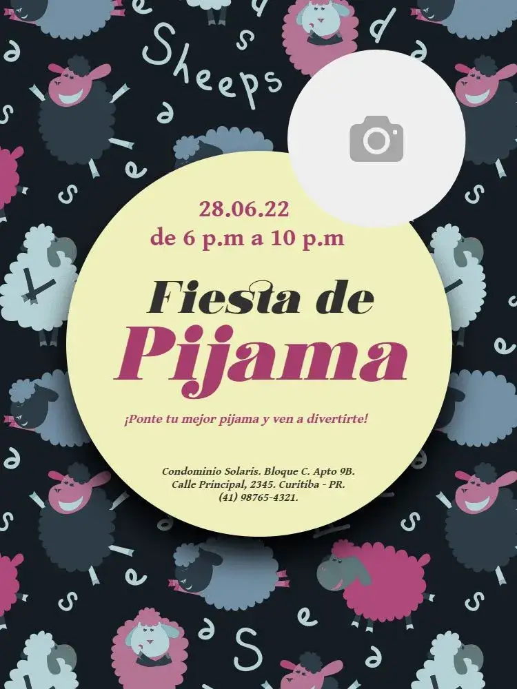 Invitación Fiesta De Pijama Niña – tema Cumpleaños Infantil colorido, lúdico, divertido, moderno, infantil, fofo