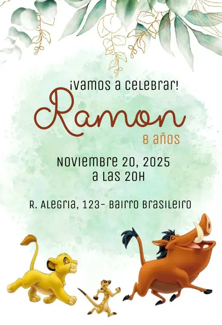 Invitación El Rey León