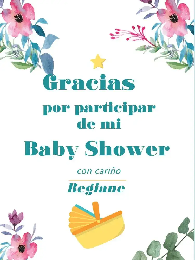 Tarjeta De Agradecimiento Baby Shower Lúdica