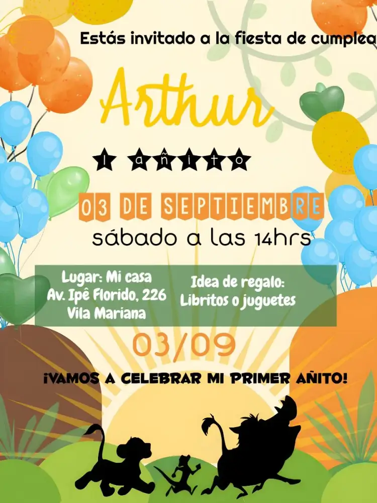 Invitación Rey León Selva