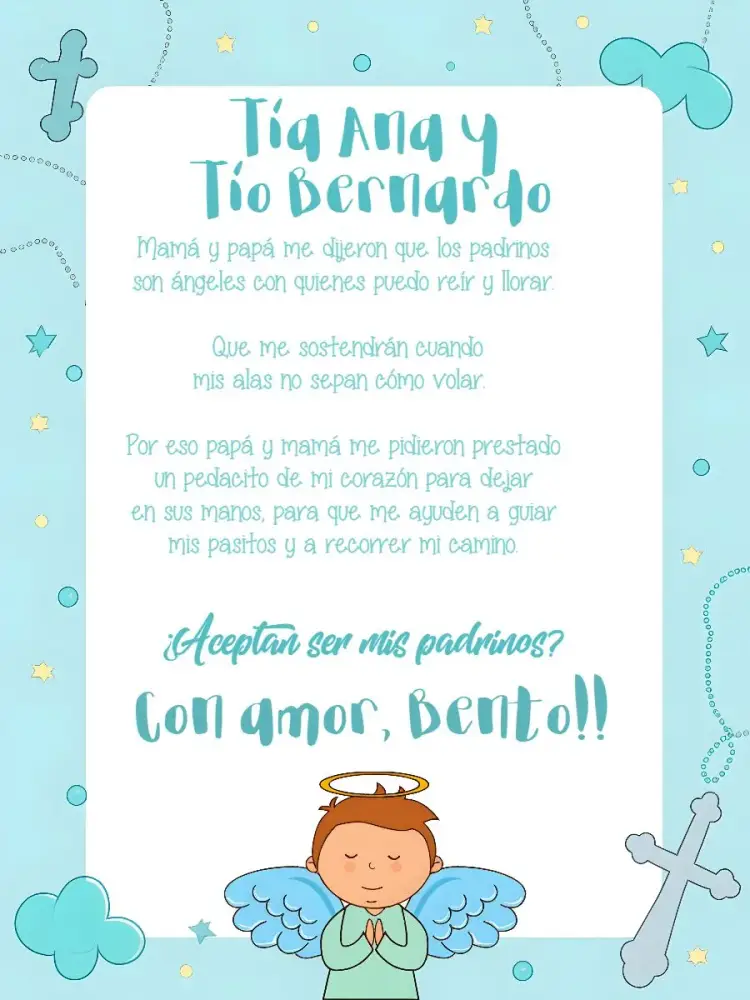 Invitación Padrinos De Bautismo Iglesia