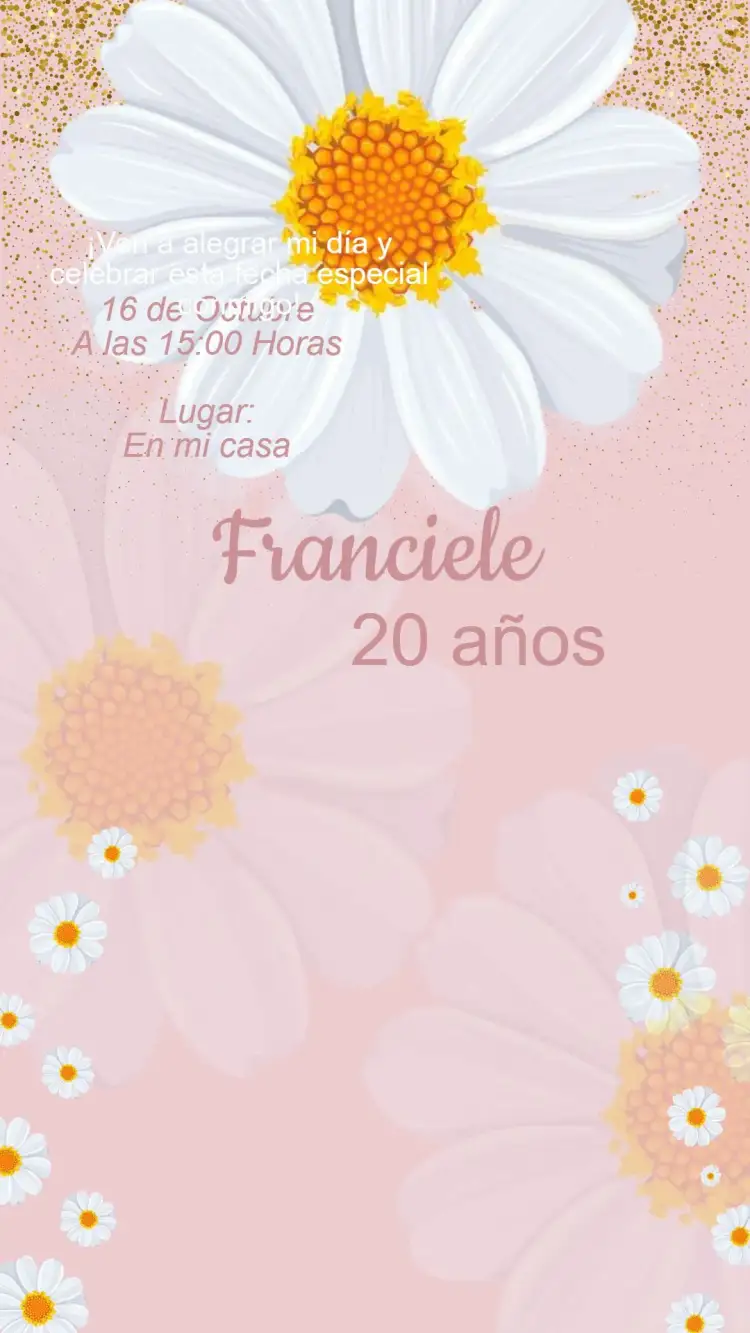 Invitación Invitación Cumpleaños Jardín de las Margaritas – tema Cumpleaños Infantil floral, colorido, delicado, vibrante, infantil
