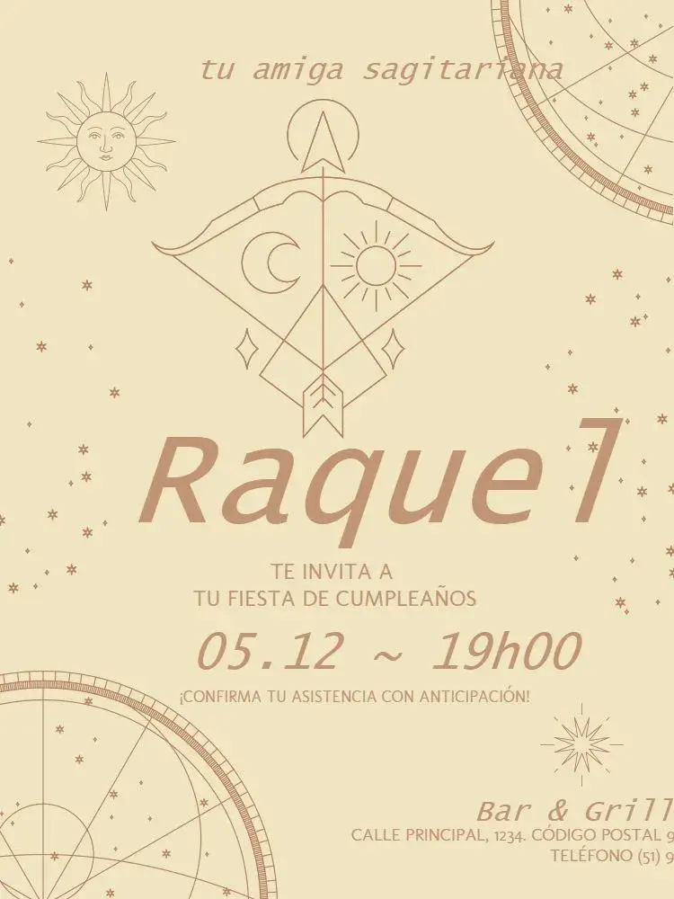 Invitación Signos Sagitario Delicado