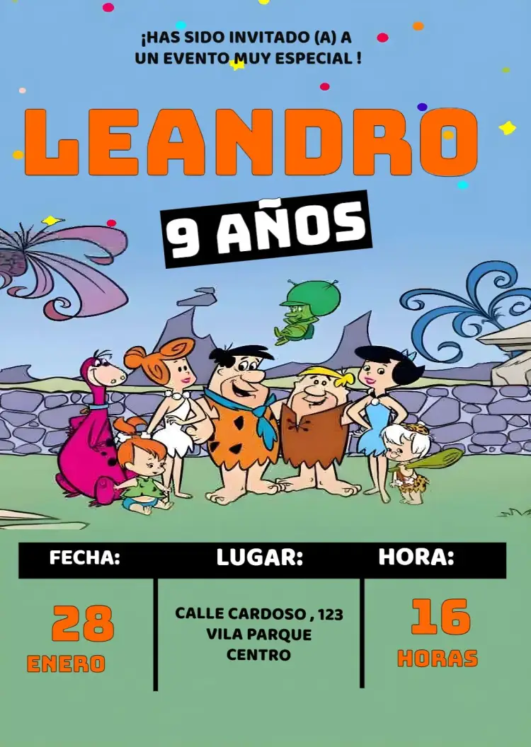 Invitación Los Picapiedra Bam