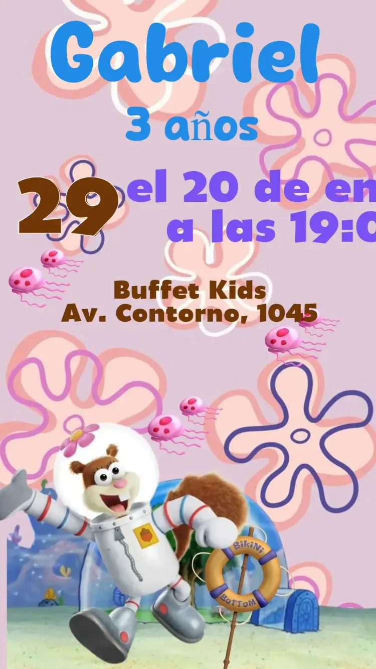 Invitación Sandy Bob Esponja
