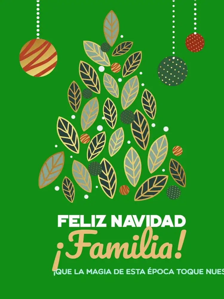 Tarjeta De Navidad Minimalista Verde Encuentro