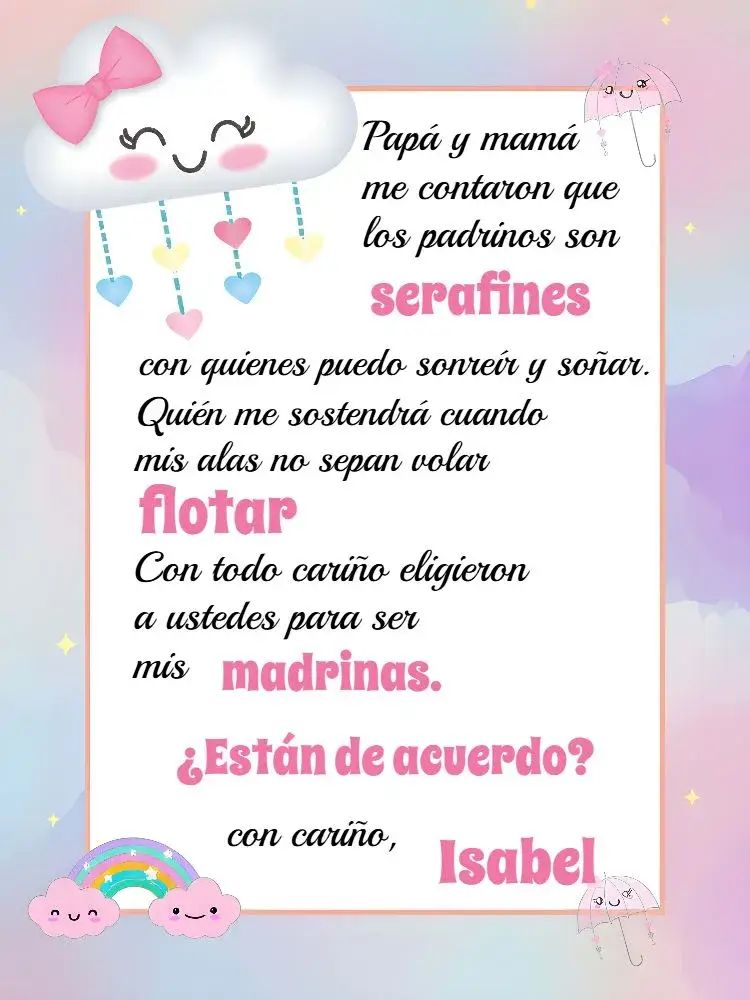 Invitación Bautizo Lluvia De Amor Azul editable y personalizable
