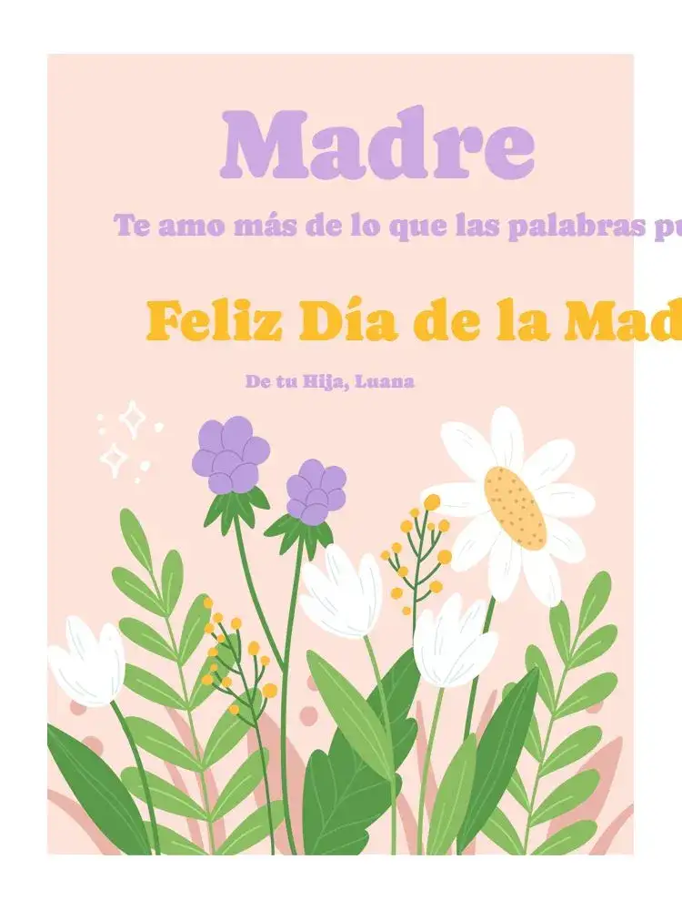Invitación Tarjeta Del Día De La Madre Cariñosa Celebración – tema Tarjeta floral, rosa, cálido, claro, moderno