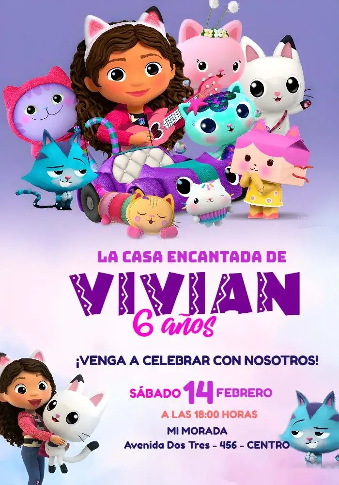 Invitación La Casa Mágica De Gabby Fiesta