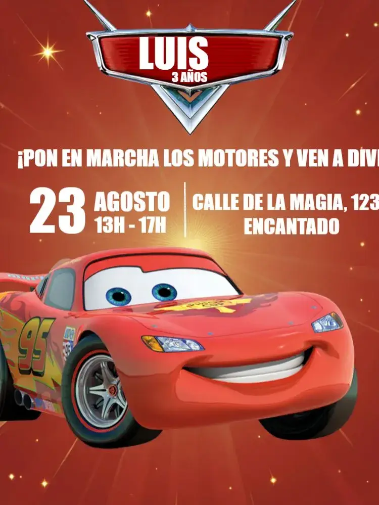 Invitación Coche de Carreras