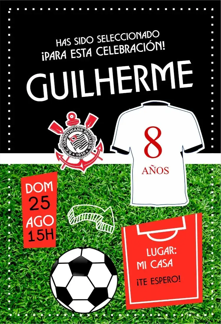 Invitación Camiseta del Corinthians
