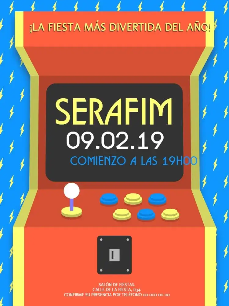 Invitación Videojuego Niño – tema Cumpleaños Infantil jugador, arcade, moderno, colorido, divertido, tecnológico