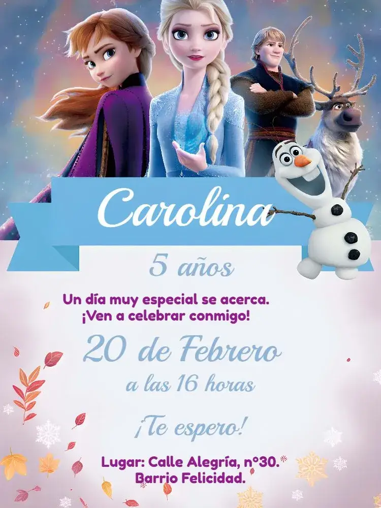 Invitación Frozen Disney