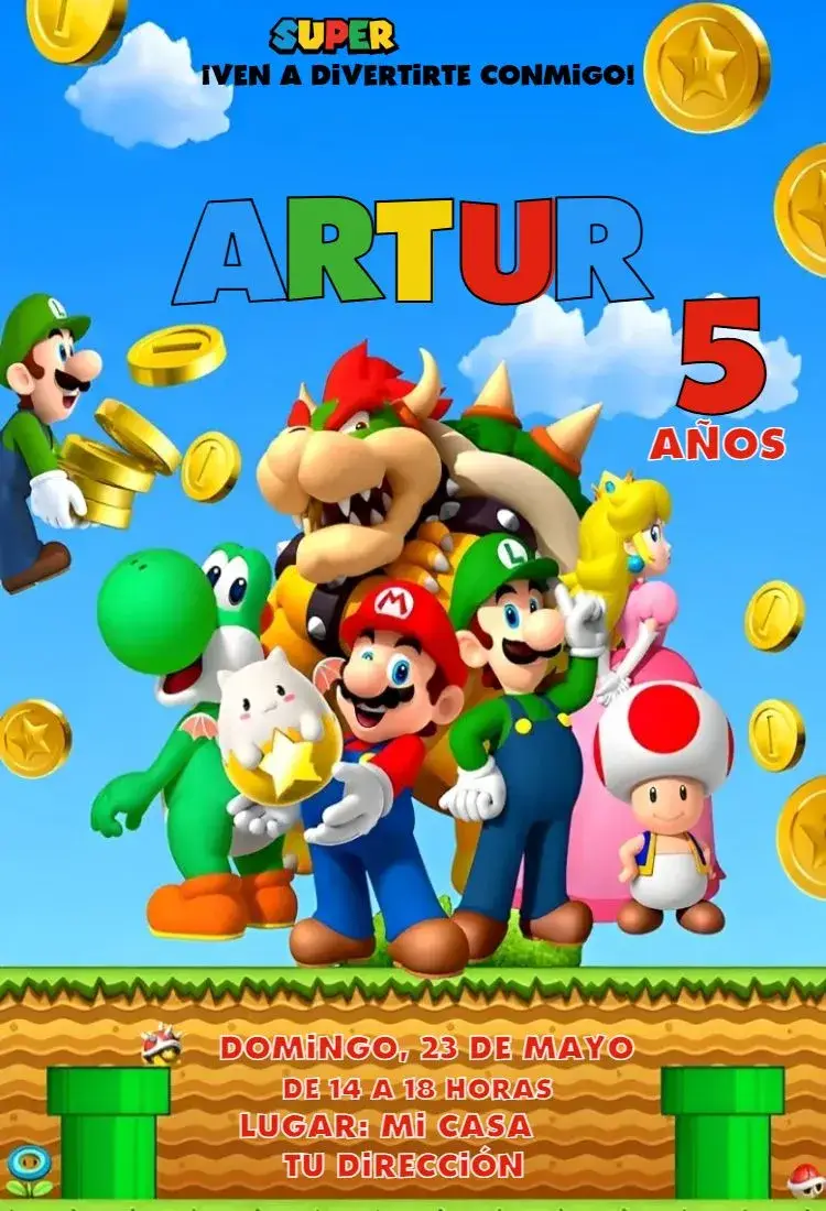 Invitación Super Mario 2