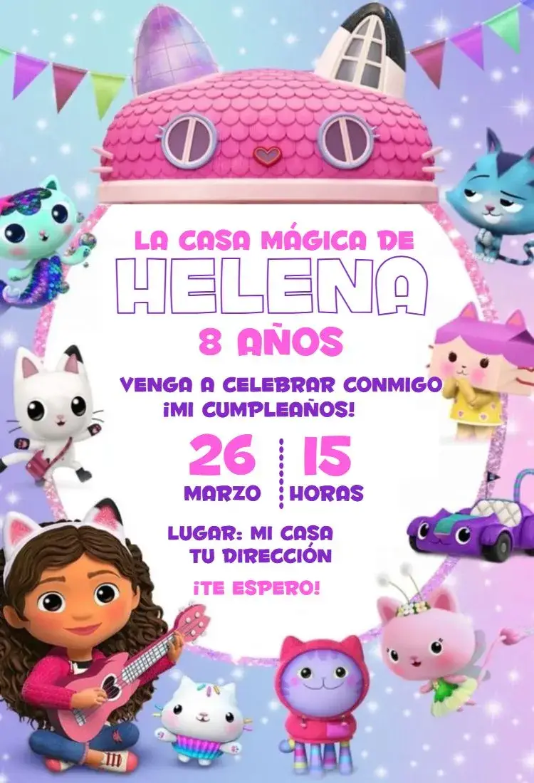 Invitación La Casa mágica de Gabby 3