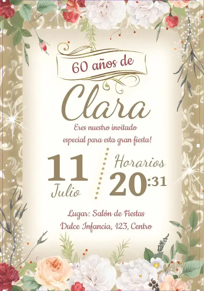 Invitación Floral 60