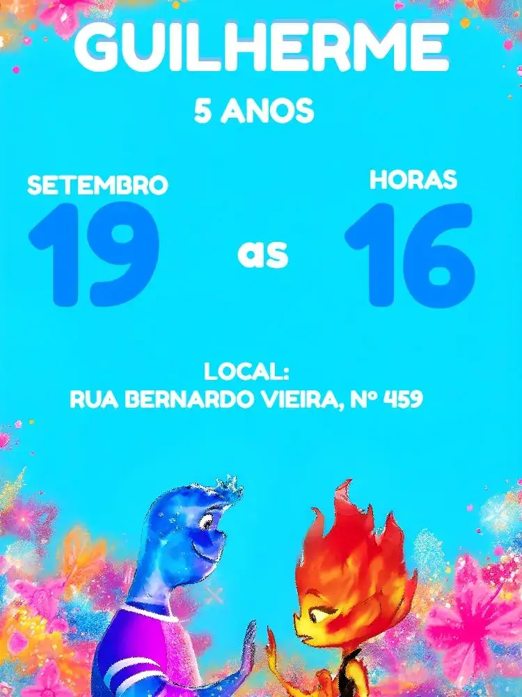 Invitación Tema de los Elementos – tema Fechas Conmemorativas moderno, divertido, colorido, temático, infantil