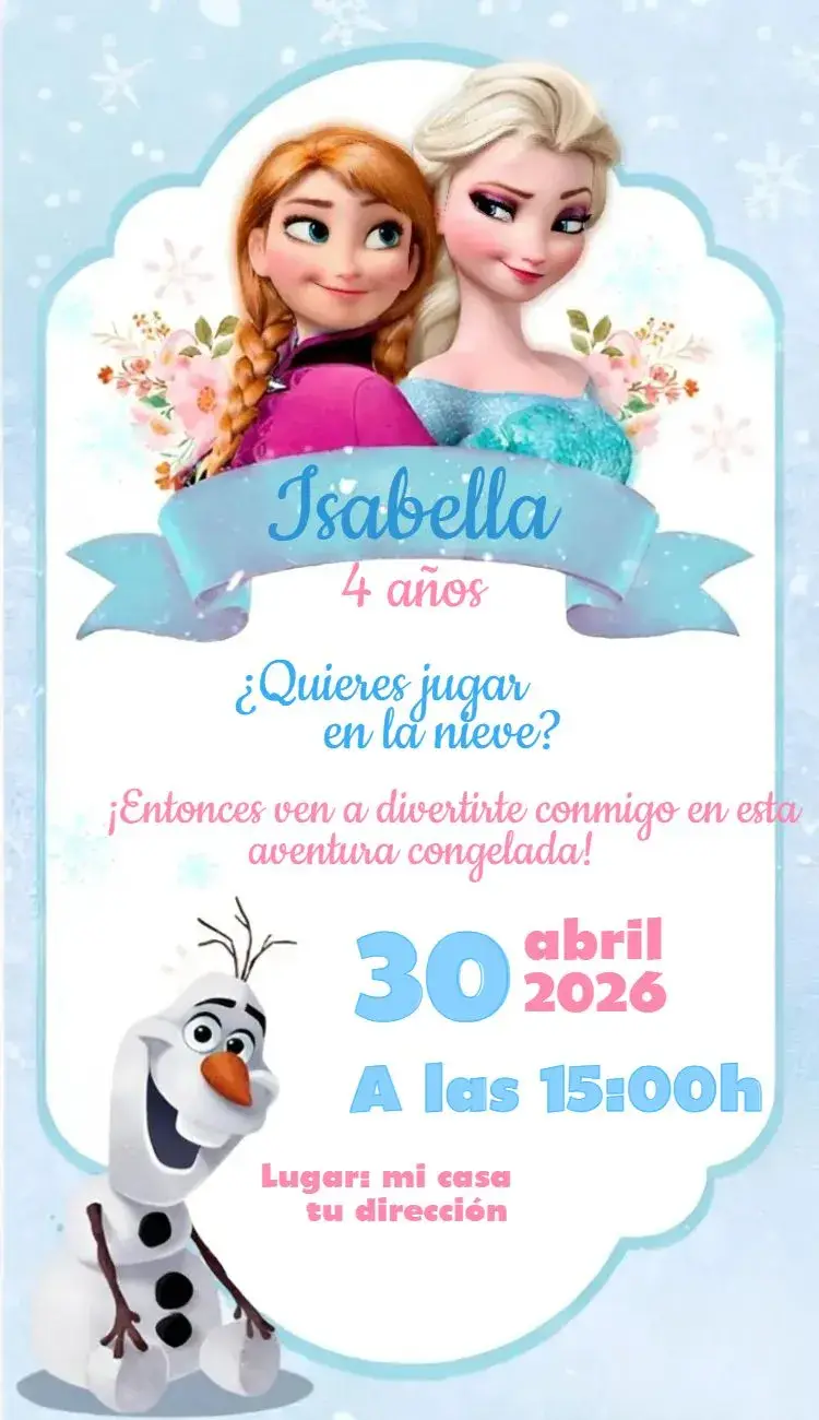 Invitación Frozen 5